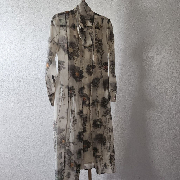 Zara Dresses & Skirts - Women's ZARA White Gray Long Sleeve Cardigan And Tank Dress XS 2 Piece Set.